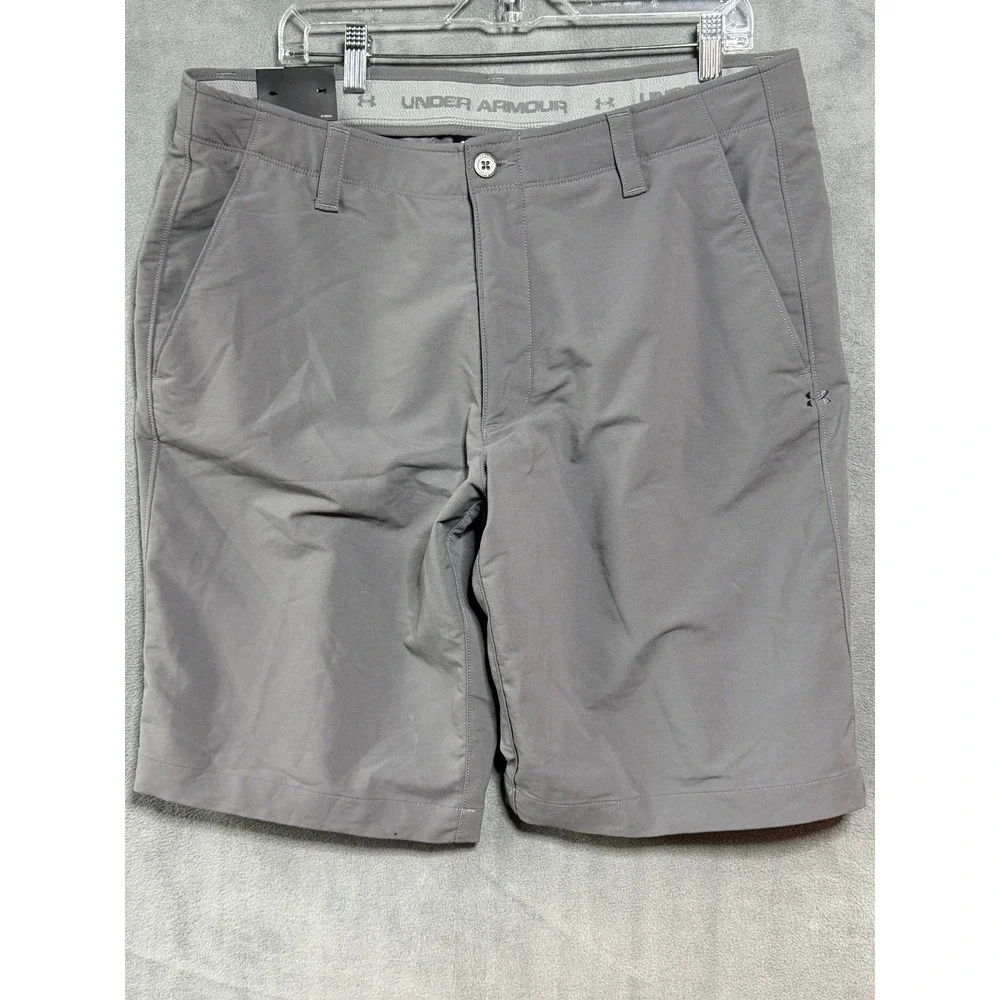 New Under Armour UA Drive Golf Shorts Mens Size 38 Grey Court Performance Heat